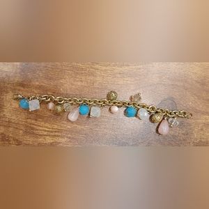 Women's crystal and beads charm bracelet